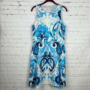 Donna Morgan White and Blue Dress Size 8